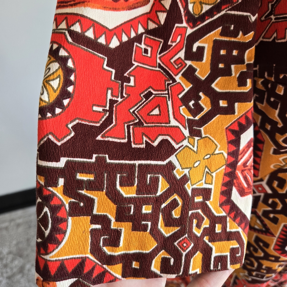 Vibrant Barkcloth Vintage Dress - Picture 7 of 13